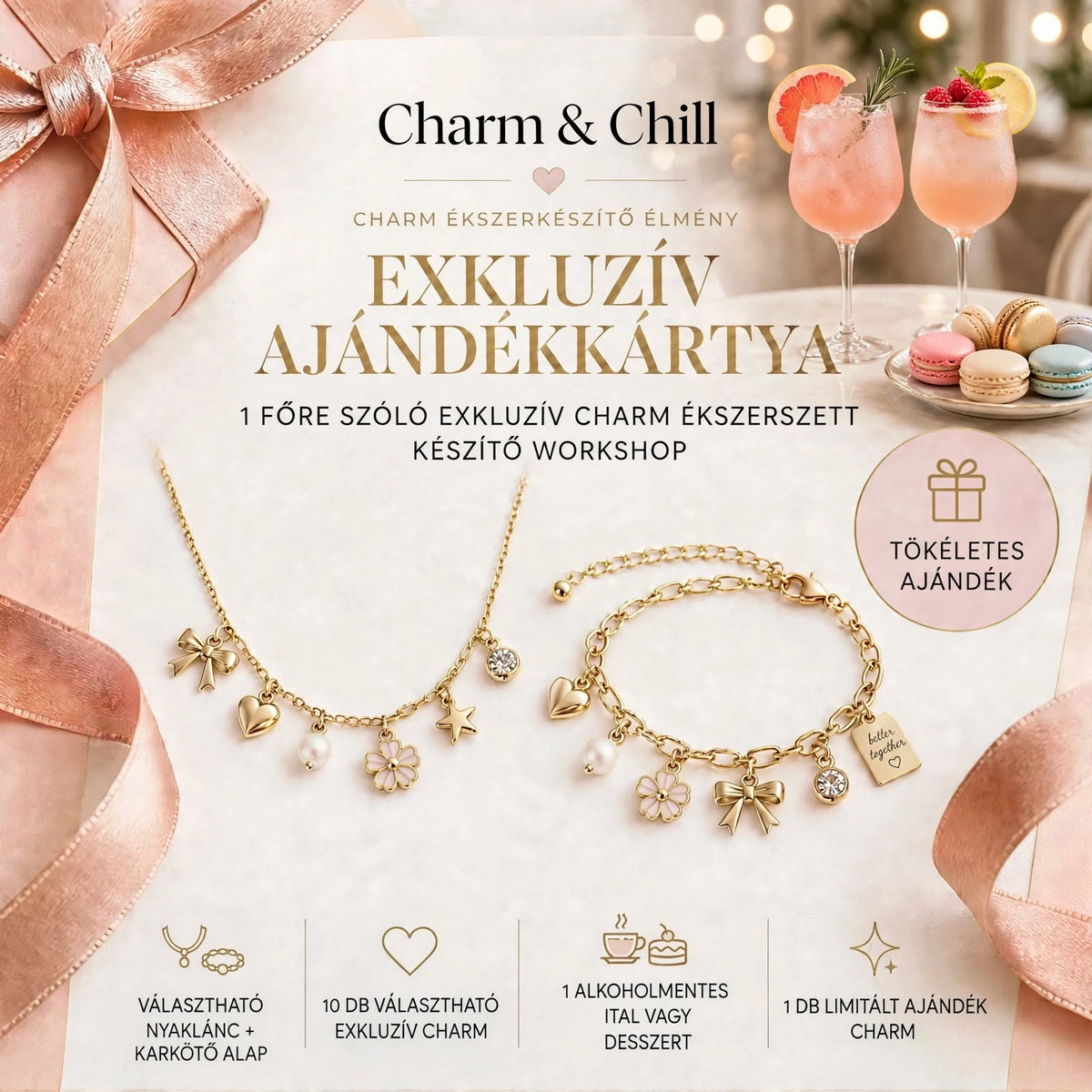 ✨ EXKLUZÍV CHARM ÉKSZERSZETT KÉSZÍTŐ WORKSHOP ✨ (1 fő részére)